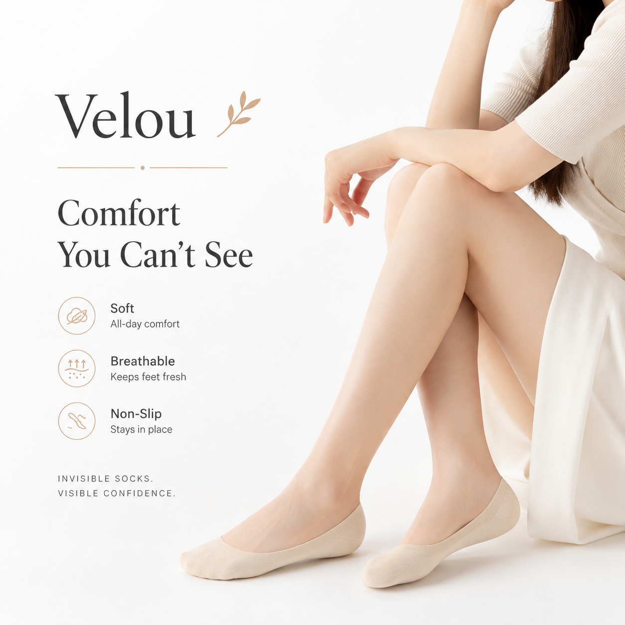 VELOU | Invisible Socks | 5 Pack Bundle